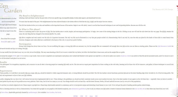 CSS Zen Garden Wordpress Theme Design