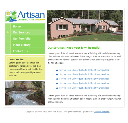 Artisan Landscape Group inner page